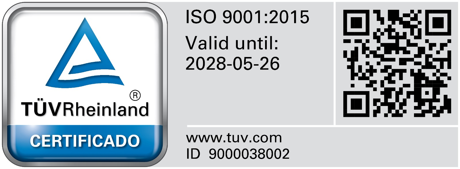 Empresa certificada na ABNT NBR ISO 9001:2015